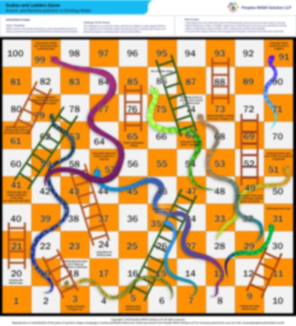 Snake & Ladder Game with Flipbook & Dice on Arsenic & Bacteriological Contamination of Drinking Water (Hindi Version)